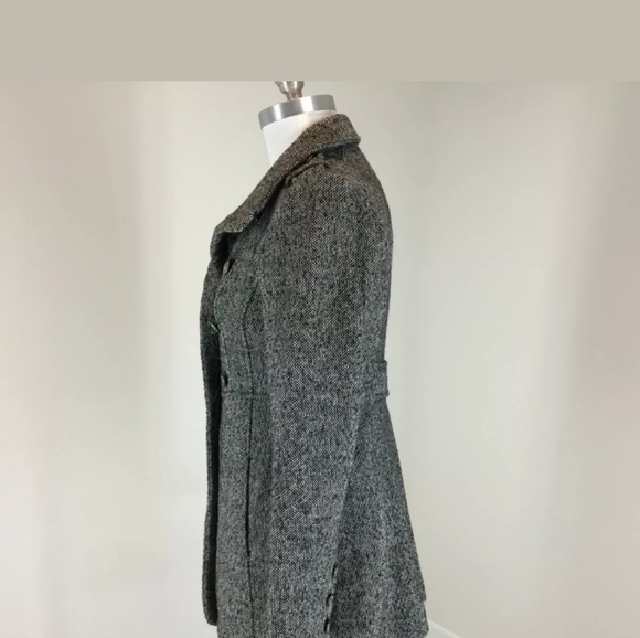 Sold!Guess Los Angeles Tweed Tailor Fitted Peacoat - Picture 3 of 4